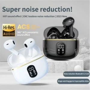 X87 Bluetooth 5.3 TWS Wireless Headphones with LED Display Stereo Headset Touch Control Earbuds Noise Reduction
