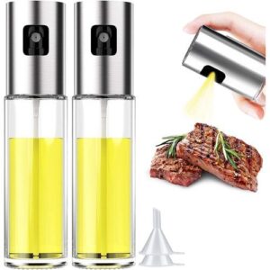 2PCS Refillable Glass Canola/Coconut Oil Spray Bottle for For Cooking Mister For Air Fryer Baking Grilling Bbq Roasting Etc 0870