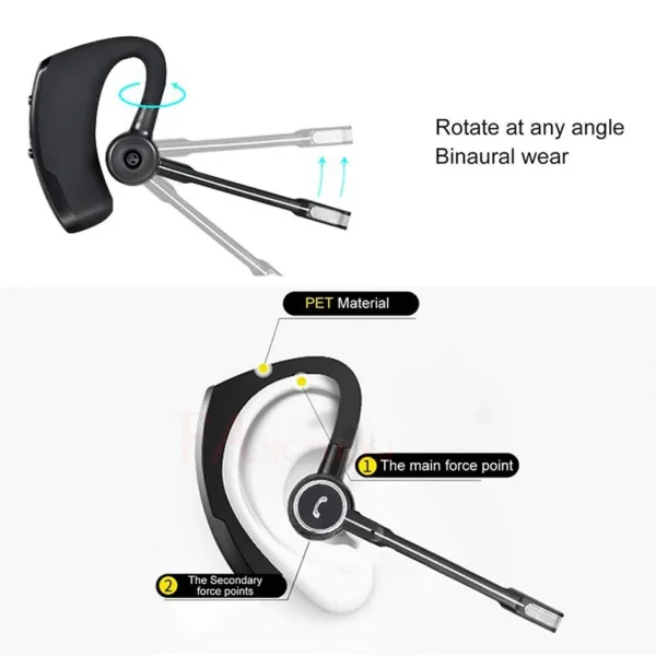 wireless bluetooth headset business headphones hands free microphone earphones universal for xiaomi samsung iphone mobile phone