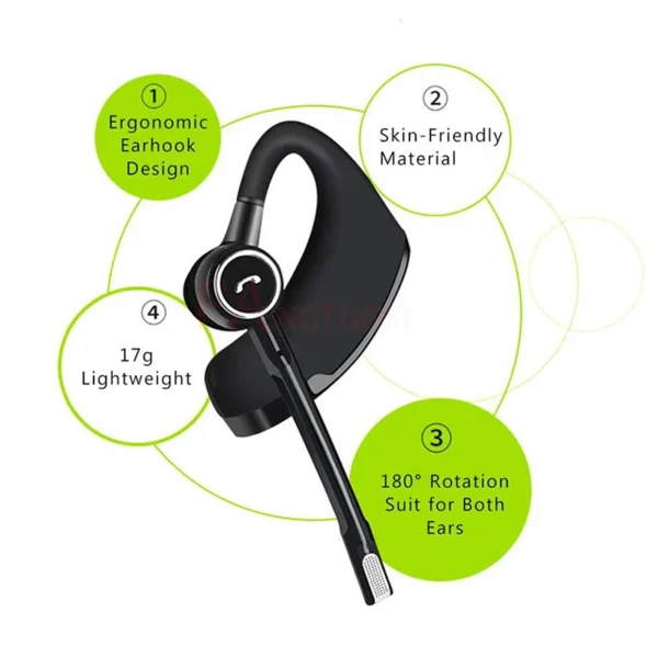 wireless bluetooth headset business headphones hands free microphone earphones universal for xiaomi samsung iphone mobile phone