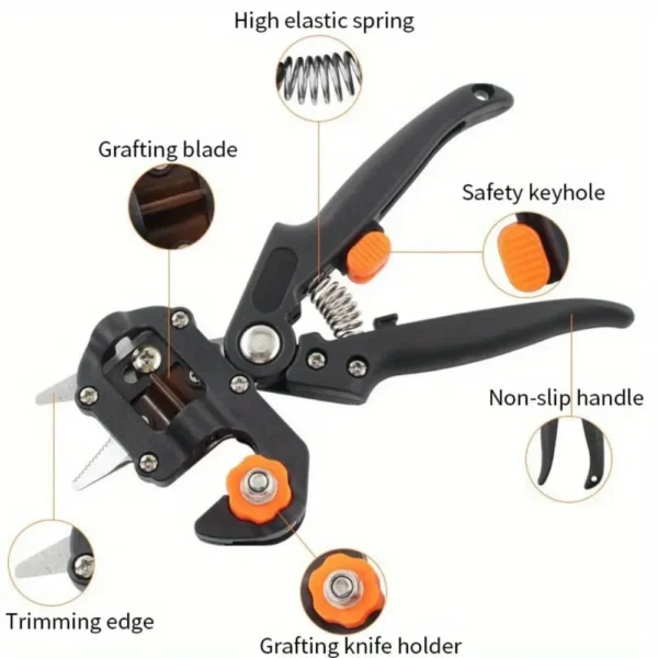 2 in 1 garden grafting farming pruning shear multifunctional fruit tree plant branch vine cutting garden pruning tool kits