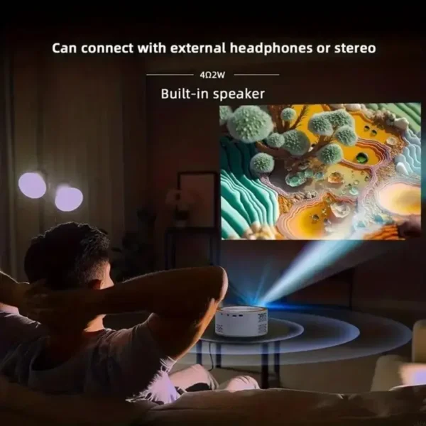yt200 mini led projector, portable small home theater multifunction lcd screen