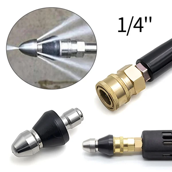 1/4 inch high pressure pipe dredging cleaning nozzle washer sewer 6 jet nozzle washing machine drain cleaning home accesories