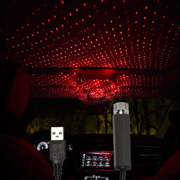 nouveau usb mini auto led led voiture toit étoile veilleuse ambiante décor intérieur voiture projecteur lumière auto